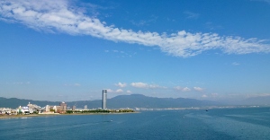 近江大橋から見た大津の眺め